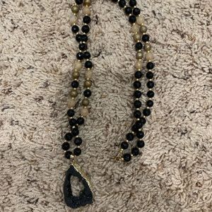 Black and Gold beaded necklace
